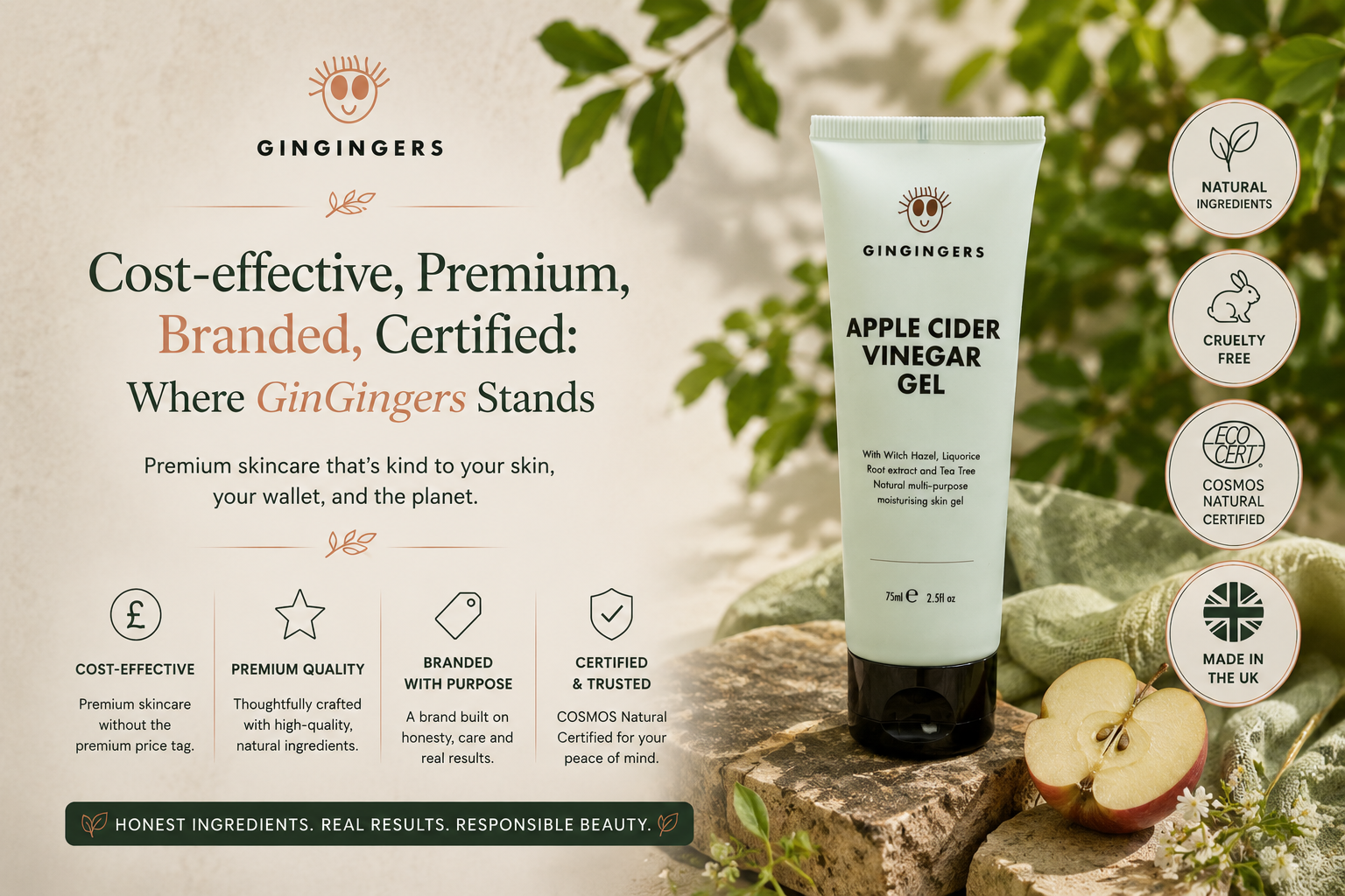 Cost-effective, Premium, Branded, Certified Where GinGingers Stands
