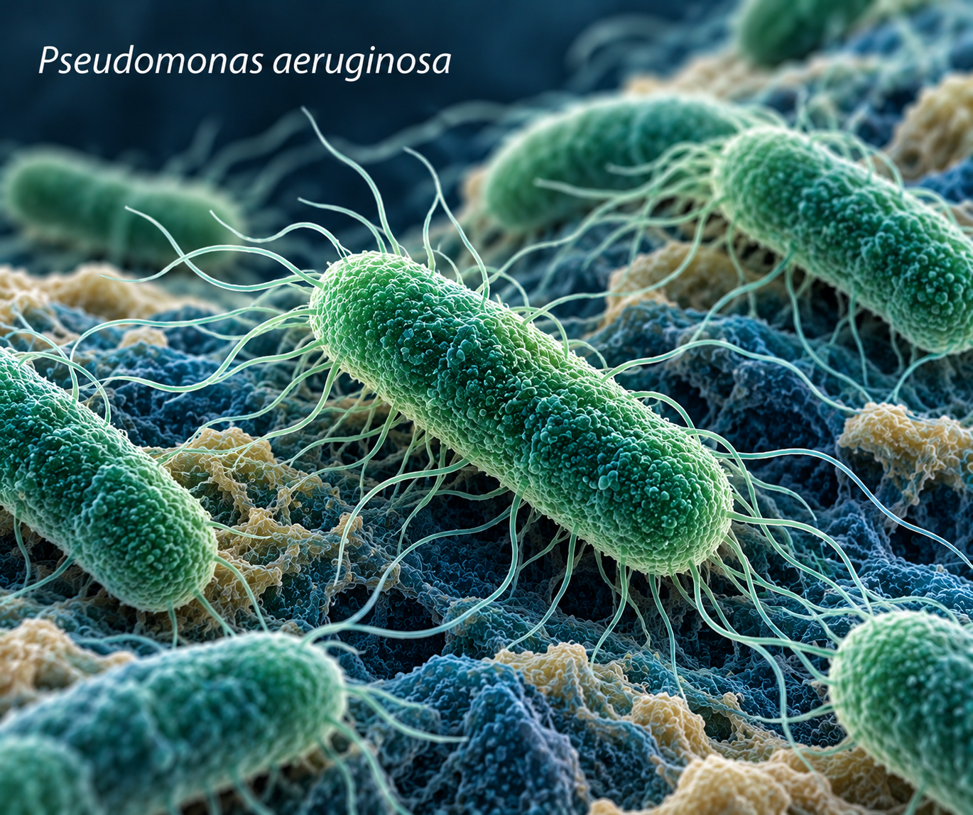 Pseudomonas aeruginosa
99.99% reduction within 300 seconds